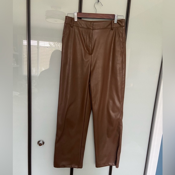 Aritizia knock off pleather brown pants - Picture 1 of 3